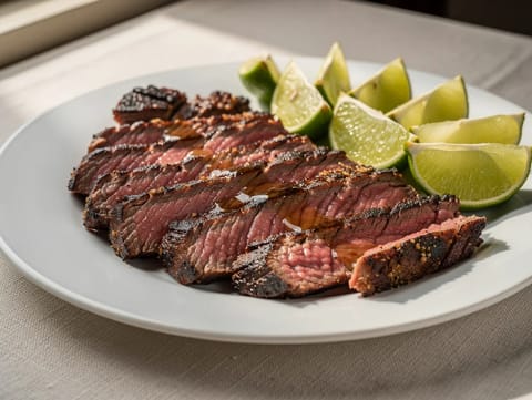 Churrasco (wołowina z grilla na dużym ogniu z grubą solą i limonką) Churrasco (wołowina z grilla na dużym ogniu z grubą solą i limonką)