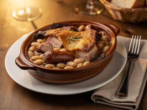 Cassoulet Toulousain (zapečené bílé fazole s masem) Cassoulet Toulousain (zapečené bílé fazole s masem)