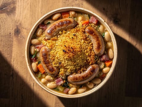 Cassoulet (Fransız fasulye ve sosis yahnisi)