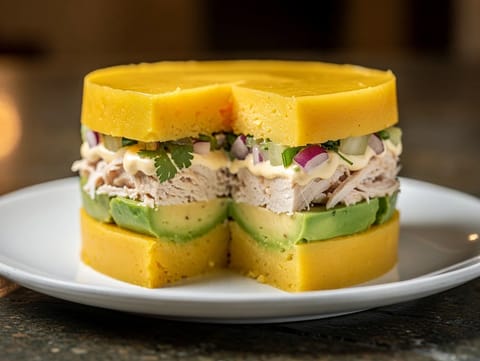 Causa Limeña (Peruaans gelaagd aardappelgerecht)