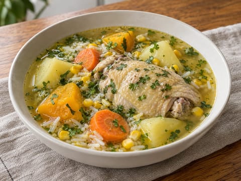 Cazuela de Pollo Chilena (chilensk kyllinge- og grøntsagsbouillon) Cazuela de Pollo Chilena (chilensk kyllinge- og grøntsagsbouillon)