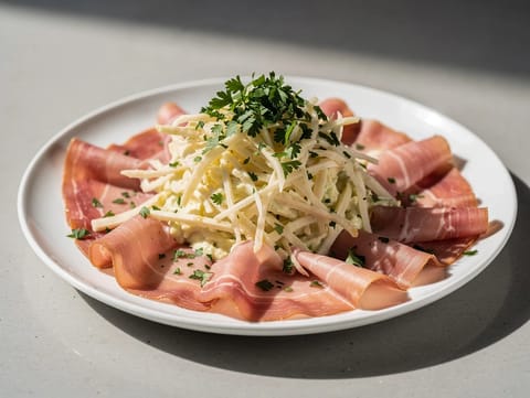 Céleri Rémoulade con jamón curado Céleri Rémoulade con jamón curado
