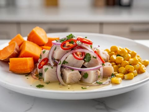 Ceviche de Corvina (ceviche de lubina peruana) Ceviche de Corvina (ceviche de lubina peruana)