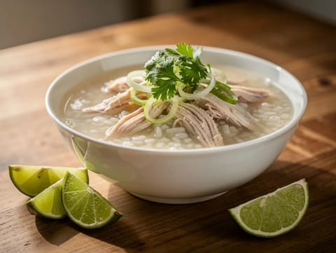 Cháo Gà (porridge vietnamita di riso e pollo) Cháo Gà (porridge vietnamita di riso e pollo)