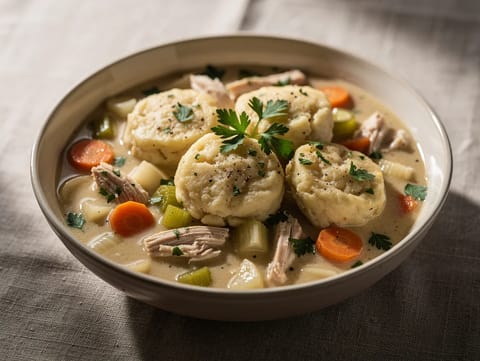 Frango com dumplings Frango com dumplings
