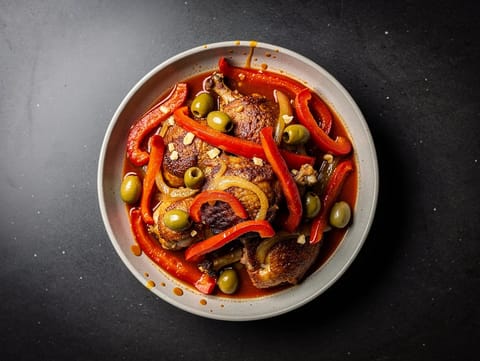 Chicken cacciatore med röd paprika