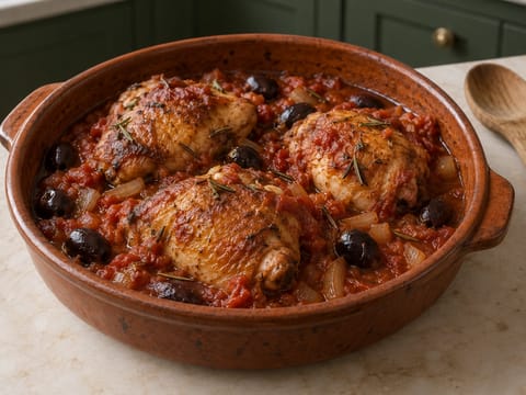 Frango à Cacciatore com Azeitonas