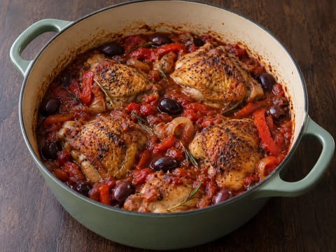 Chicken Cacciatore (Chicken Braised with Tomato, Red Wine and Olives)