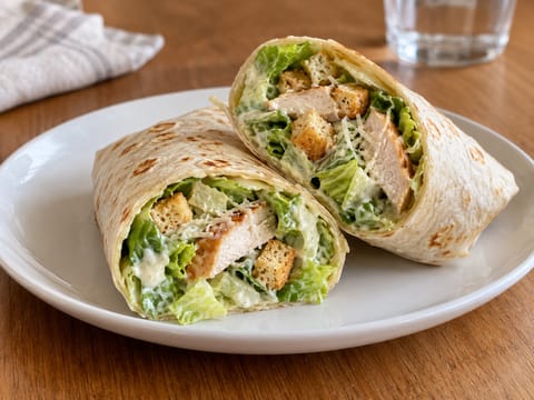 Wrap di insalata Caesar con pollo Wrap di insalata Caesar con pollo