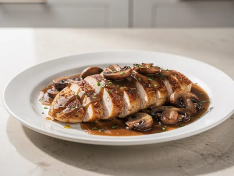 Chicken Marsala cu ciuperci