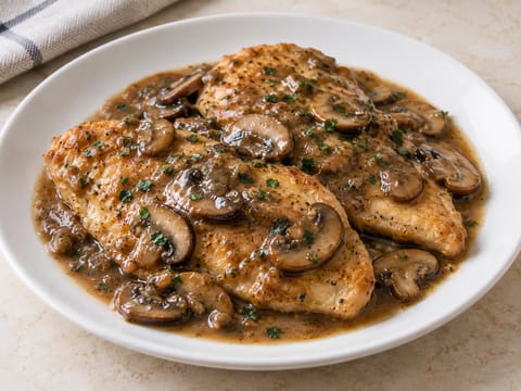 Chicken Marsala s houbami Chicken Marsala s houbami