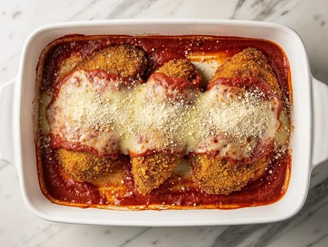 Chicken Parmesan (Domates Soslu ve Mozzarellalı Pane Tavuk) Chicken Parmesan (Domates Soslu ve Mozzarellalı Pane Tavuk)