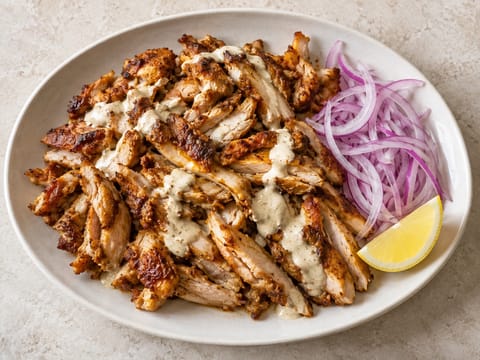 Chicken Shawarma z marynatą jogurtową i sosem tahini Chicken Shawarma z marynatą jogurtową i sosem tahini