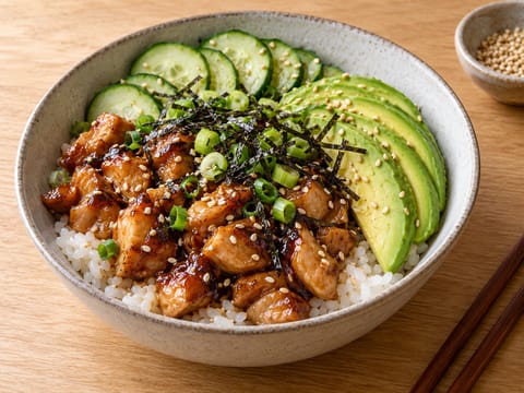 Chicken-Teriyaki-Avocado-Poke-Bowl Chicken-Teriyaki-Avocado-Poke-Bowl