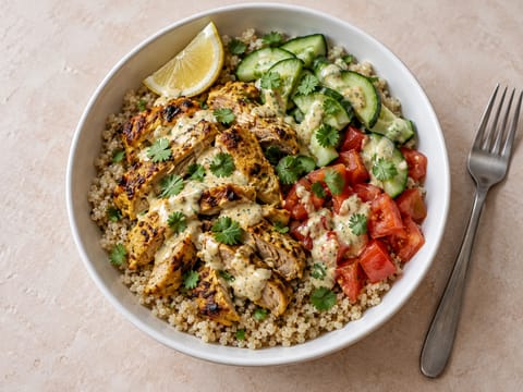 Proteinreiche Chicken-Tikka-Bowl mit Quinoa