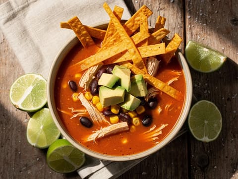 Hähnchen-Tortilla-Suppe Hähnchen-Tortilla-Suppe