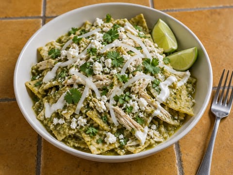 Chilaquiles Verdes mit Hähnchen
