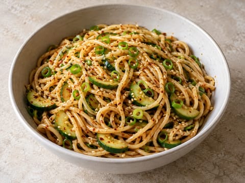 Nudel-Salat mit Chili und Knoblauch Nudel-Salat mit Chili und Knoblauch