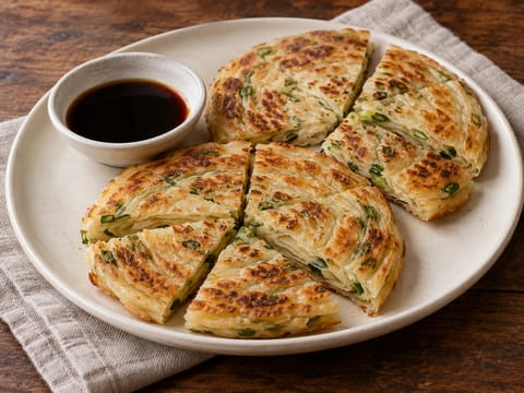 Crêpes chinoises aux oignons nouveaux