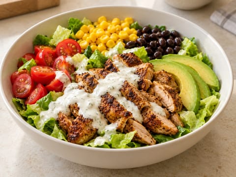 Bol de ensalada de pollo con chipotle Bol de ensalada de pollo con chipotle