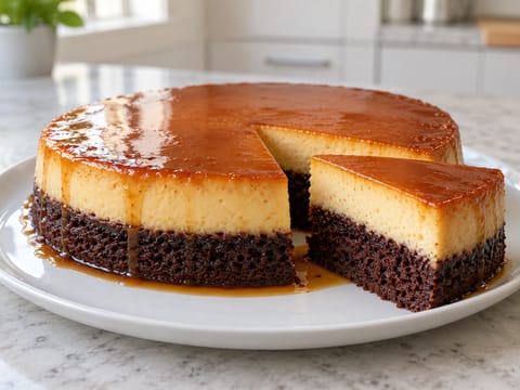 Chocoflan (chocoladetaart met vanilleflan) Chocoflan (chocoladetaart met vanilleflan)