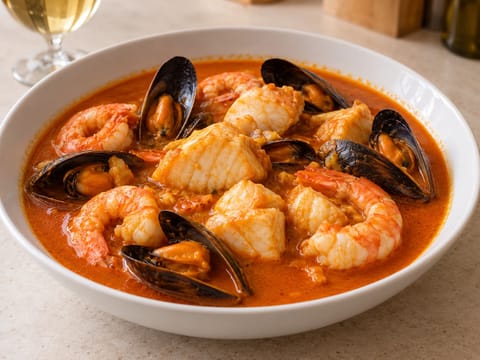 Christmas Seafood Zarzuela (καταλανικό ψαρόσουπα-στιφάδο με πεσκανδρίτσα, μύδια και γαρίδες) Christmas Seafood Zarzuela (καταλανικό ψαρόσουπα-στιφάδο με πεσκανδρίτσα, μύδια και γαρίδες)