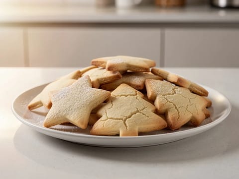 Galletas de azúcar navideñas con masa de mantequilla y vainilla