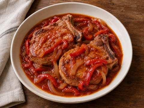 Chuletas de Cerdo a la Riojana (varkenskoteletten met Rioja-paprika)