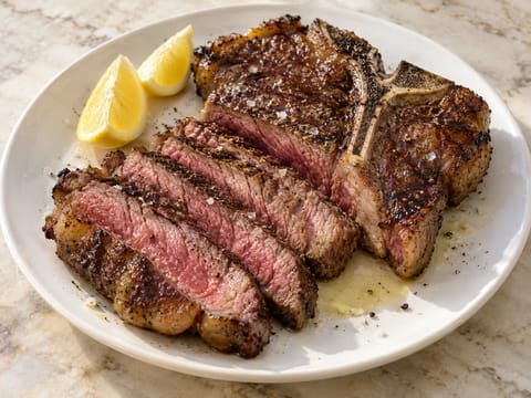 Chuletón a la Parrilla (friptură T-bone la grătar, în stil spaniol) Chuletón a la Parrilla (friptură T-bone la grătar, în stil spaniol)