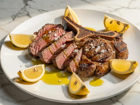 Chuletón a la Parrilla (ισπανικού τύπου ψητή μπριζόλα T-bone) Chuletón a la Parrilla (ισπανικού τύπου ψητή μπριζόλα T-bone)