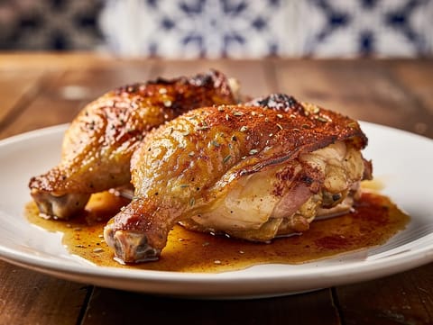 Hauts de cuisse de poulet rôtis marinés aux agrumes Hauts de cuisse de poulet rôtis marinés aux agrumes