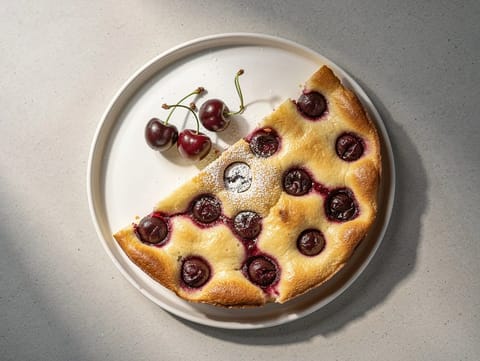 Cherry Clafoutis (desert francez copt, tip cremă)