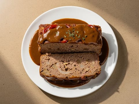 Klasická americká sekaná s hnědou omáčkou