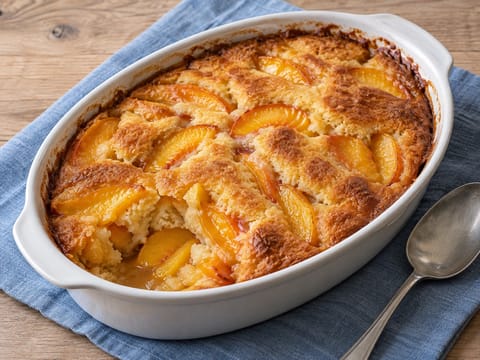 Cobbler clássico de pêssego Cobbler clássico de pêssego