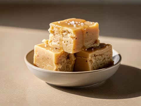 Fudge z clotted cream se zlatým sirupem Fudge z clotted cream se zlatým sirupem