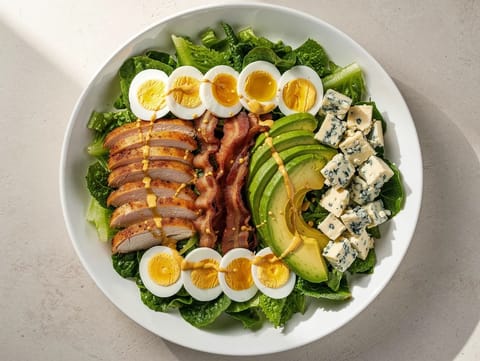 Cobb Salad (salat med kylling, bacon, egg, avokado og blåmuggost)