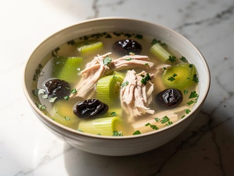 Cock-a-Leekie Soup (sopa escocesa de pollo y puerro) Cock-a-Leekie Soup (sopa escocesa de pollo y puerro)