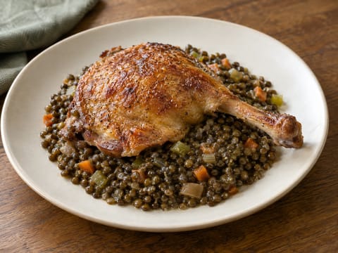 Confit de Canard με φακές Puy