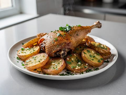 Duck Confit with Sarladaise Potatoes Duck Confit with Sarladaise Potatoes