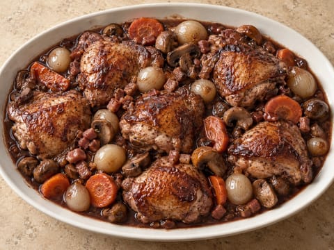 Coq au Vin (kuře dušené v červeném víně) Coq au Vin (kuře dušené v červeném víně)
