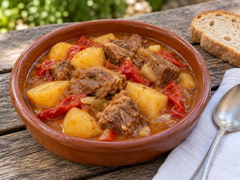 Cordero a la Pastora (spanischer Lammeintopf mit Kartoffeln und Paprika) Cordero a la Pastora (spanischer Lammeintopf mit Kartoffeln und Paprika)