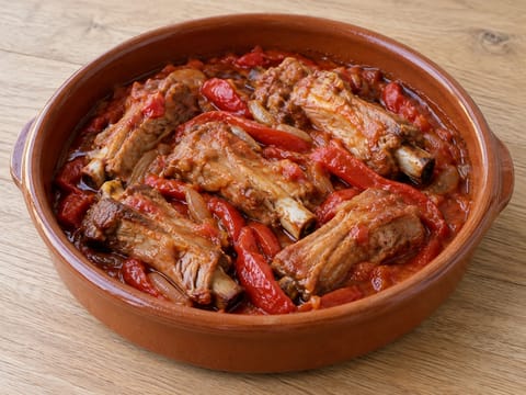 Costillas de Cerdo a la Riojana (côtes de porc à la riojana aux poivrons) Costillas de Cerdo a la Riojana (côtes de porc à la riojana aux poivrons)