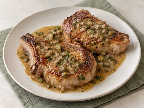 Côte de Porc Charcutière (côte de porc sauce aux cornichons) Côte de Porc Charcutière (côte de porc sauce aux cornichons)