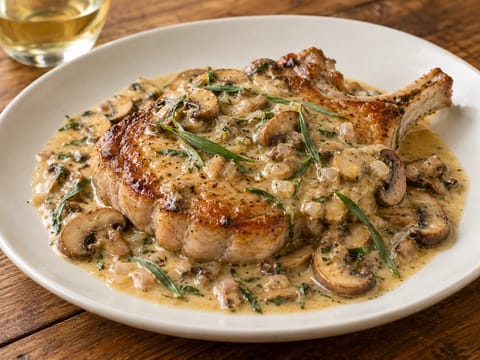 Côte de Veau à la Crème (costolette di vitello con salsa cremosa ai funghi) Côte de Veau à la Crème (costolette di vitello con salsa cremosa ai funghi)