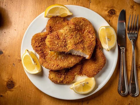 Cotoletta alla Milanese (gepaneerde kalfsschnitzel)