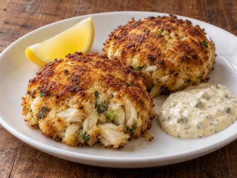 Krabbekaker med remouladesaus Krabbekaker med remouladesaus
