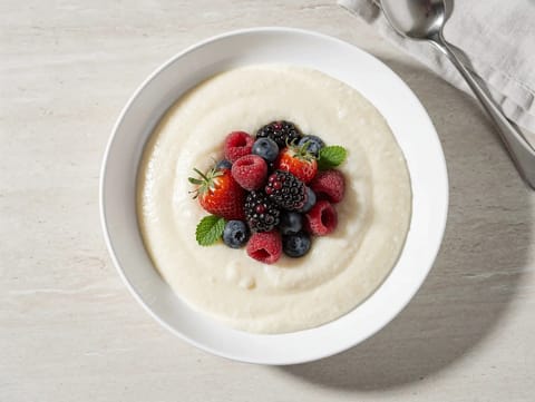 Crema di Semolino con Frutta (bouillie de semoule aux fruits frais)