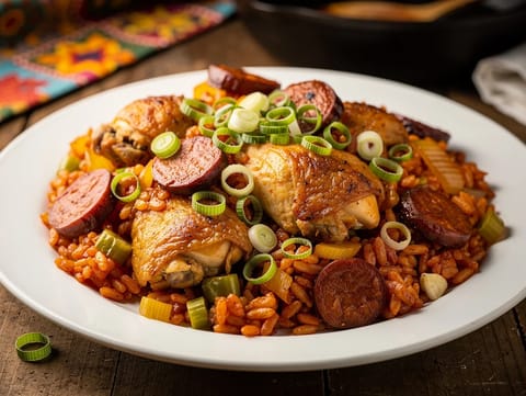 Kreolska jambalaya z kurczakiem i andouille