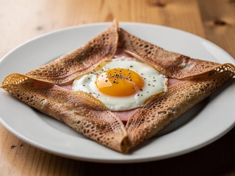Crêpes Complètes (galettes de trigo-sarraceno com fiambre e ovo)