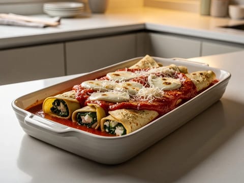 Crespelle alla Fiorentina (Ispanaklı ve ricottalı krep) Crespelle alla Fiorentina (Ispanaklı ve ricottalı krep)